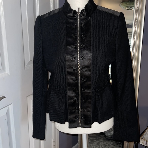 BGBGmaxazria black peplum military style jacket Medium - Picture 5 of 16